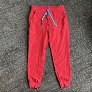 FIGS Technical Collection RED Joggers Size Medium M Scrub Pants